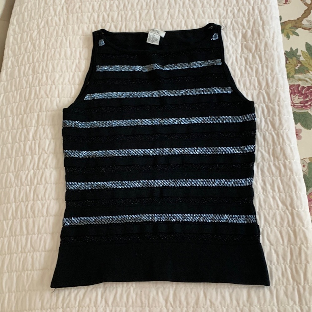 Black embroidered top